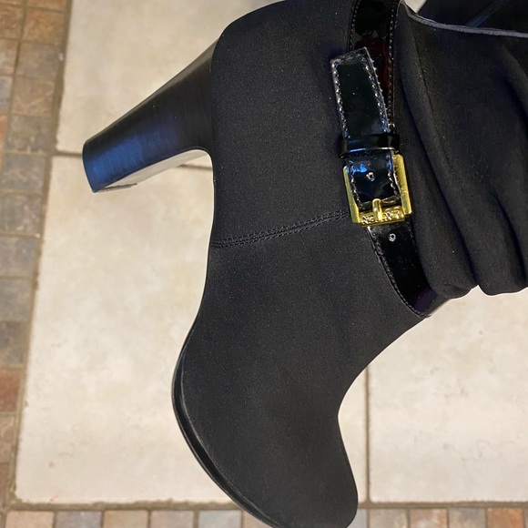 LRLMalida II Knee High Stretch Fabric Patent Boots - Picture 2 of 8